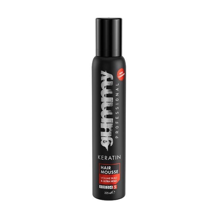 Gummy Professional Keratin Hair Mousse Volume Build Ultra Hold 225ml